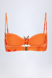 Oh Polly Baracoa Haut Bikini Bandeau Orange Fleuri