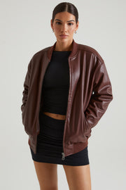 Oh Polly Maple 7508 veste similicuir marron matelassée