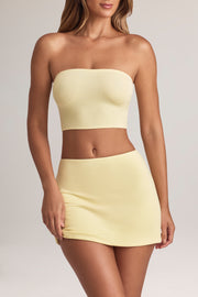 Oh Polly 14624 mini jupe trapèze jaune modal stretch