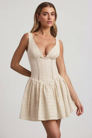 Oh Polly Sabina 12985 robe mini ivoire broderie coton