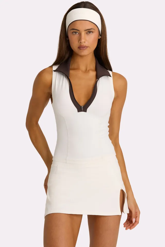 Oh Polly Bo+Tee Soft Active débardeur col zippé Coconut respirant