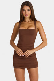 Oh Polly Artie robe moulante marron modal mini