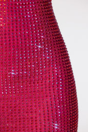 Oh Polly Embellished 7113 mini robe rose licou strass