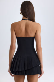 Oh Polly Rosaria 12395 mini robe licou noire plissée