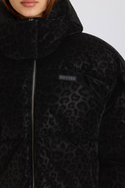 Oh Polly Ski Jacket veste ski noire léopard imperméable