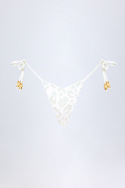 Oh Polly Swim Cebu bas de bikini blanc léopard taille haute