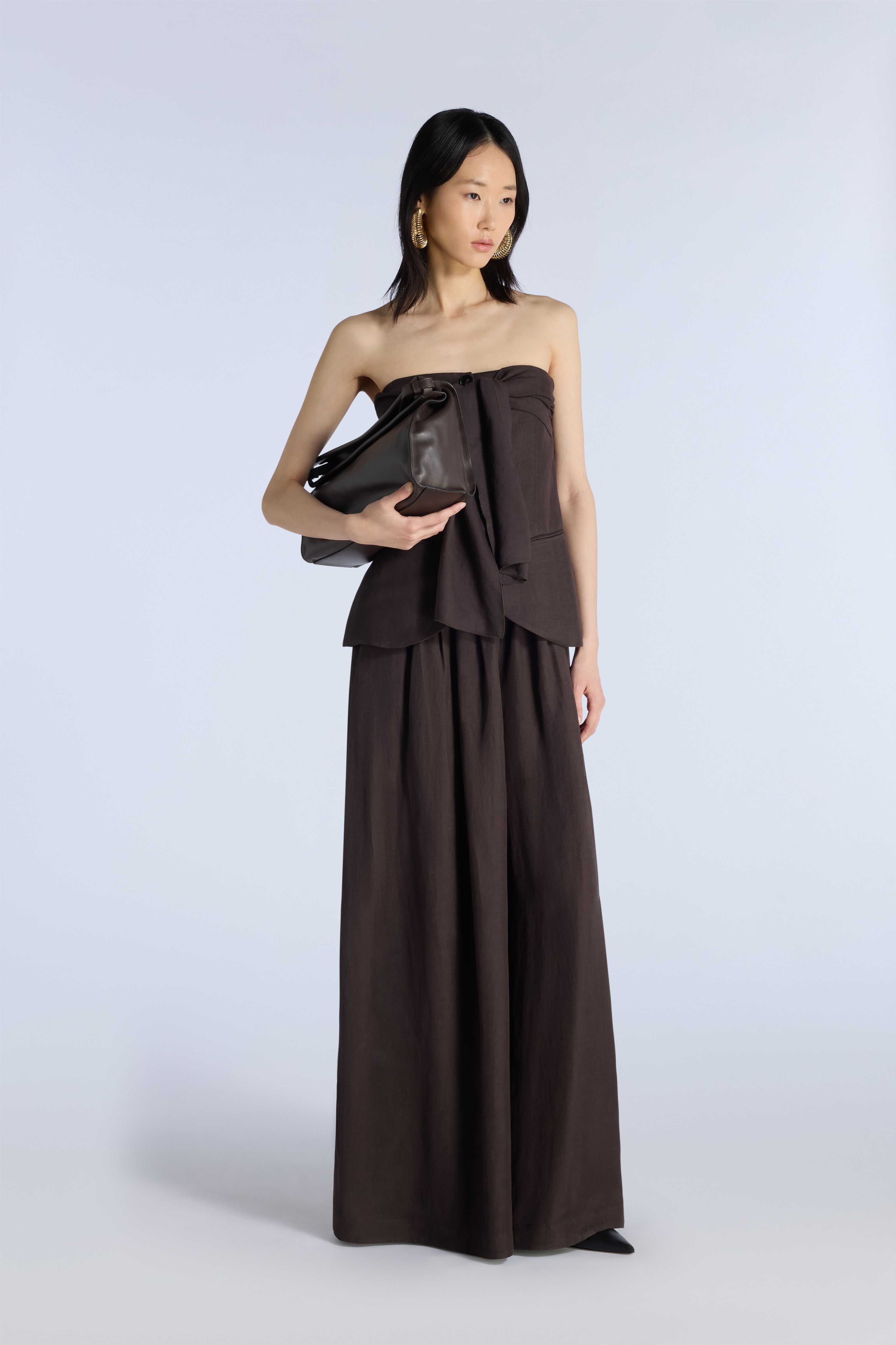 Liviana Conti Atanas top bustier viscose-lin fondente 40