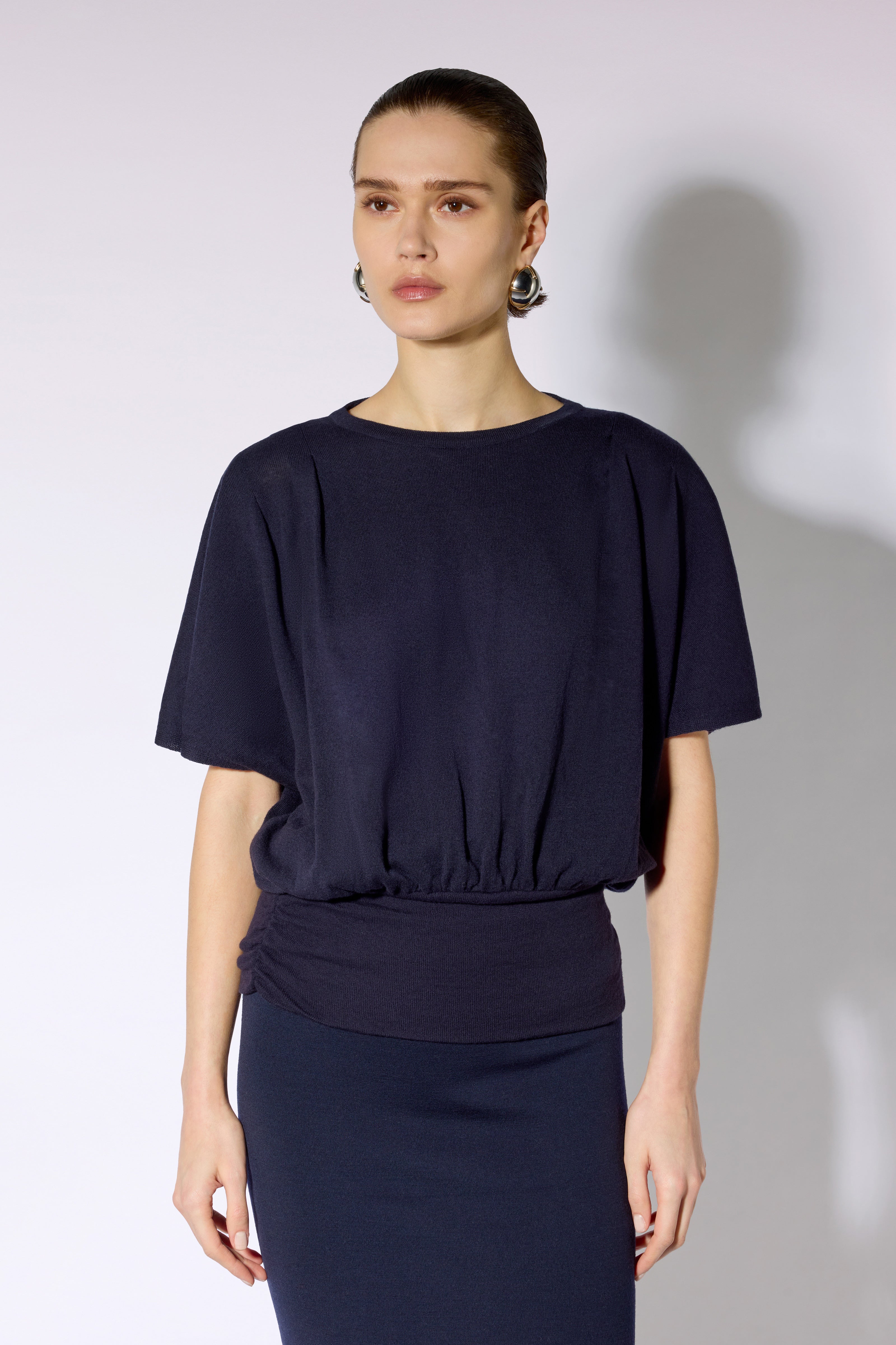 Liviana Conti Mandy pull bleu nuit manches longues