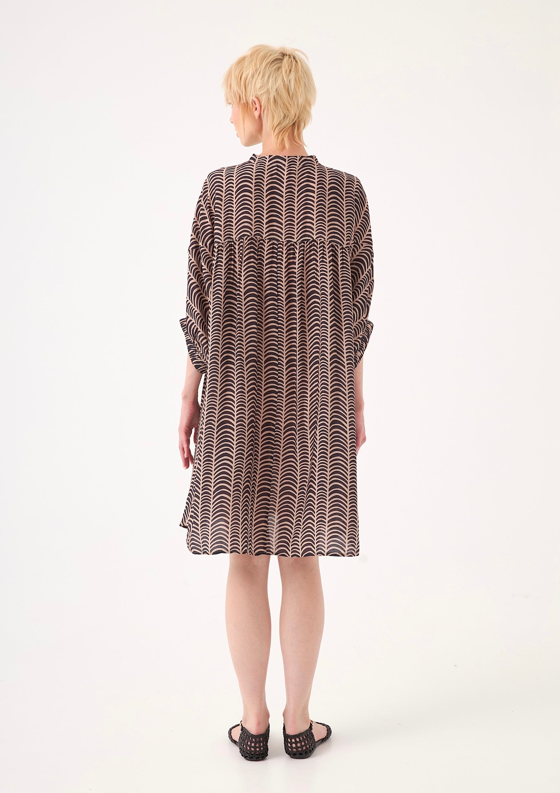 CHICOSOLEIL ROBES Robe AGATHE satin viscose sable d'ébène