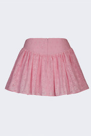 Oh Polly Thia 13200 mini jupe rose broderie noeuds