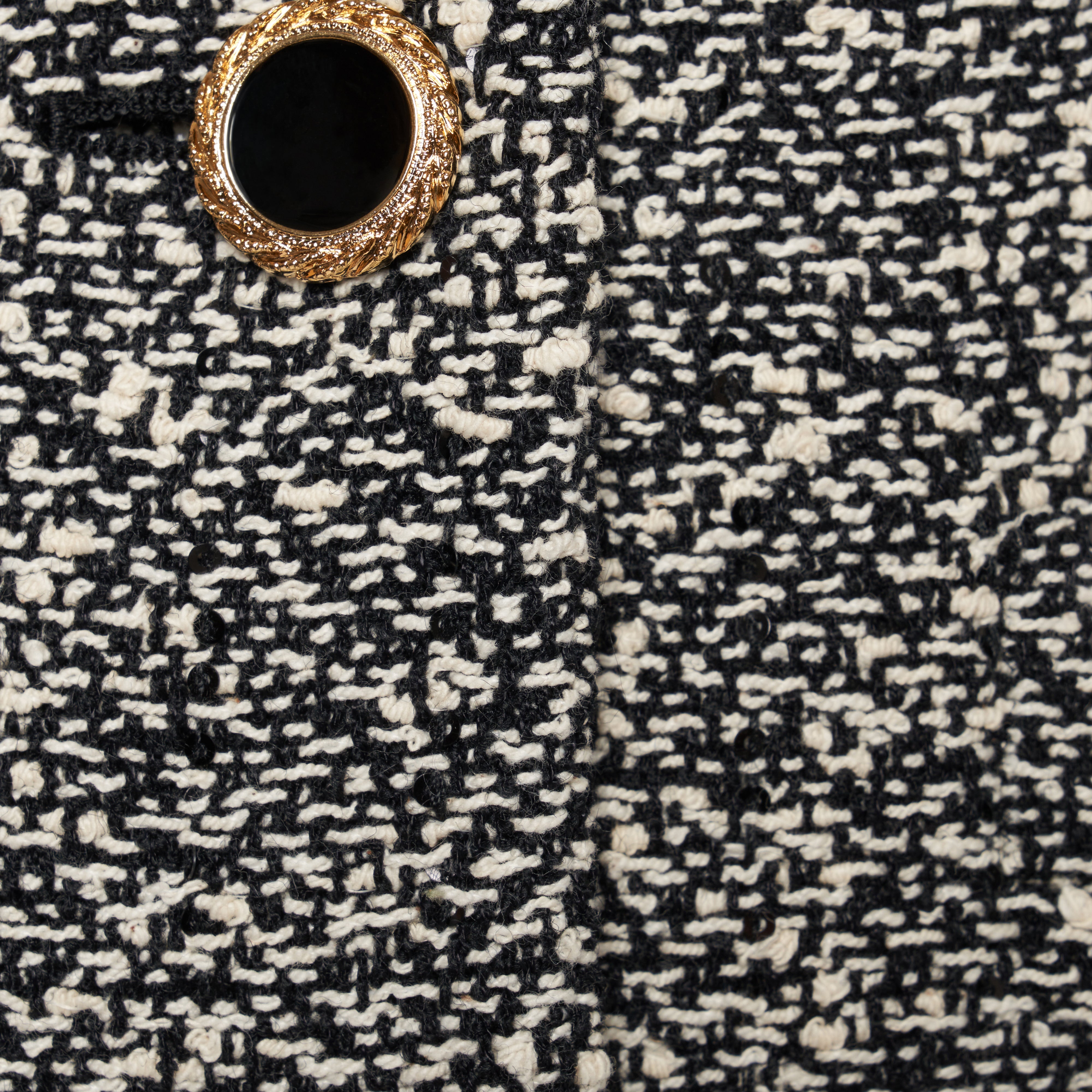Alessandra Rich Veste tweed sequins blanc noir 36