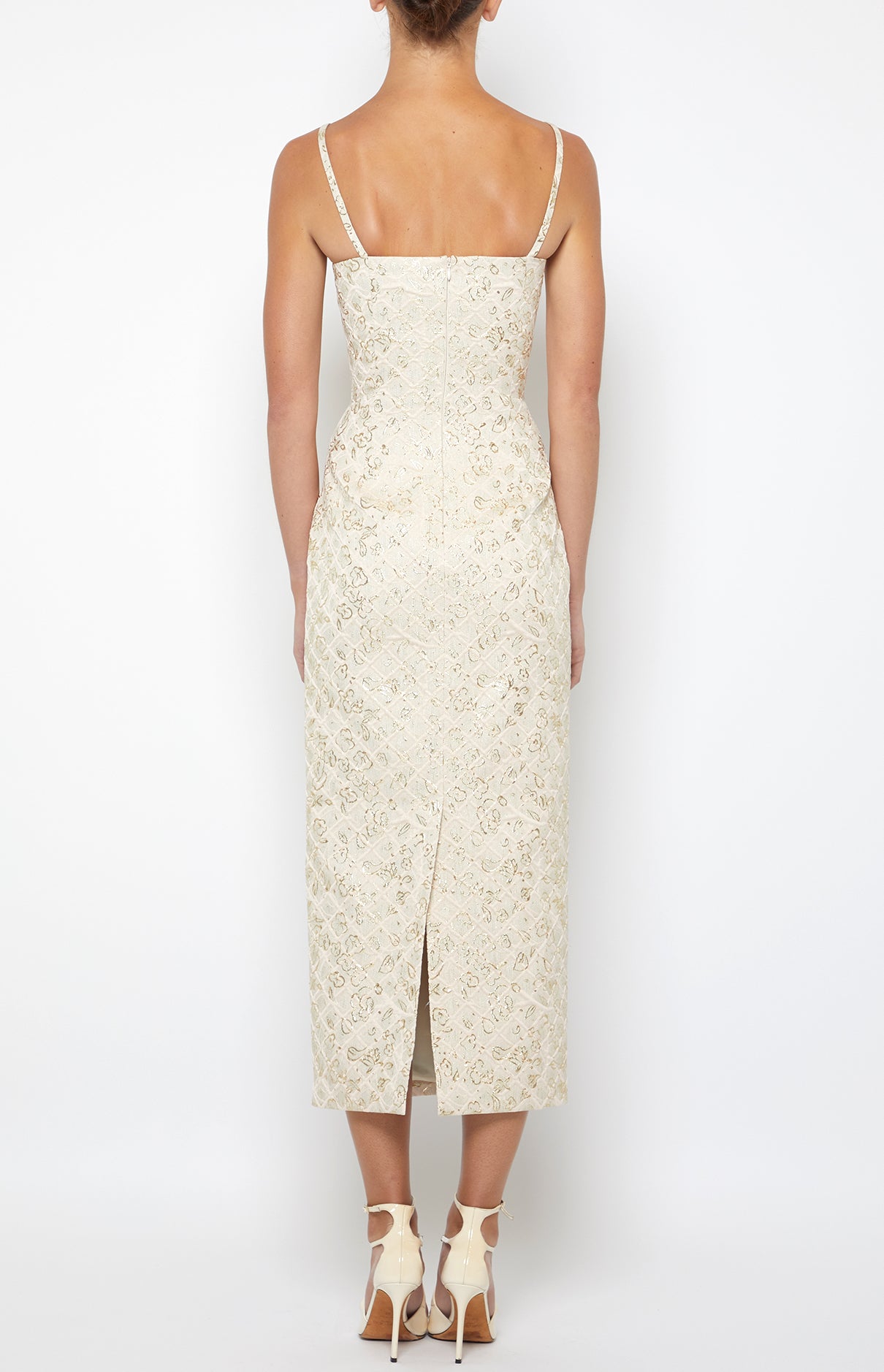 Prabal Gurung Dresses Tubino robe écru doré fleurs