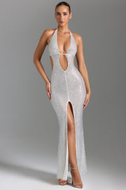 Oh Polly Embellished Amberly 9986 robe longue blanche strass