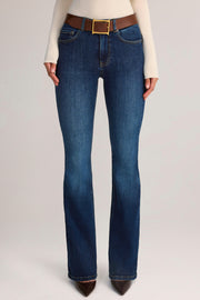 Oh Polly Lone jean flare indigo taille mi-haute