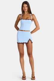 Oh Polly Waverly mini jupe modal bleu arctique