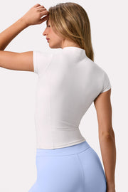 Oh Polly Bo+Tee top zip coconut manches courtes