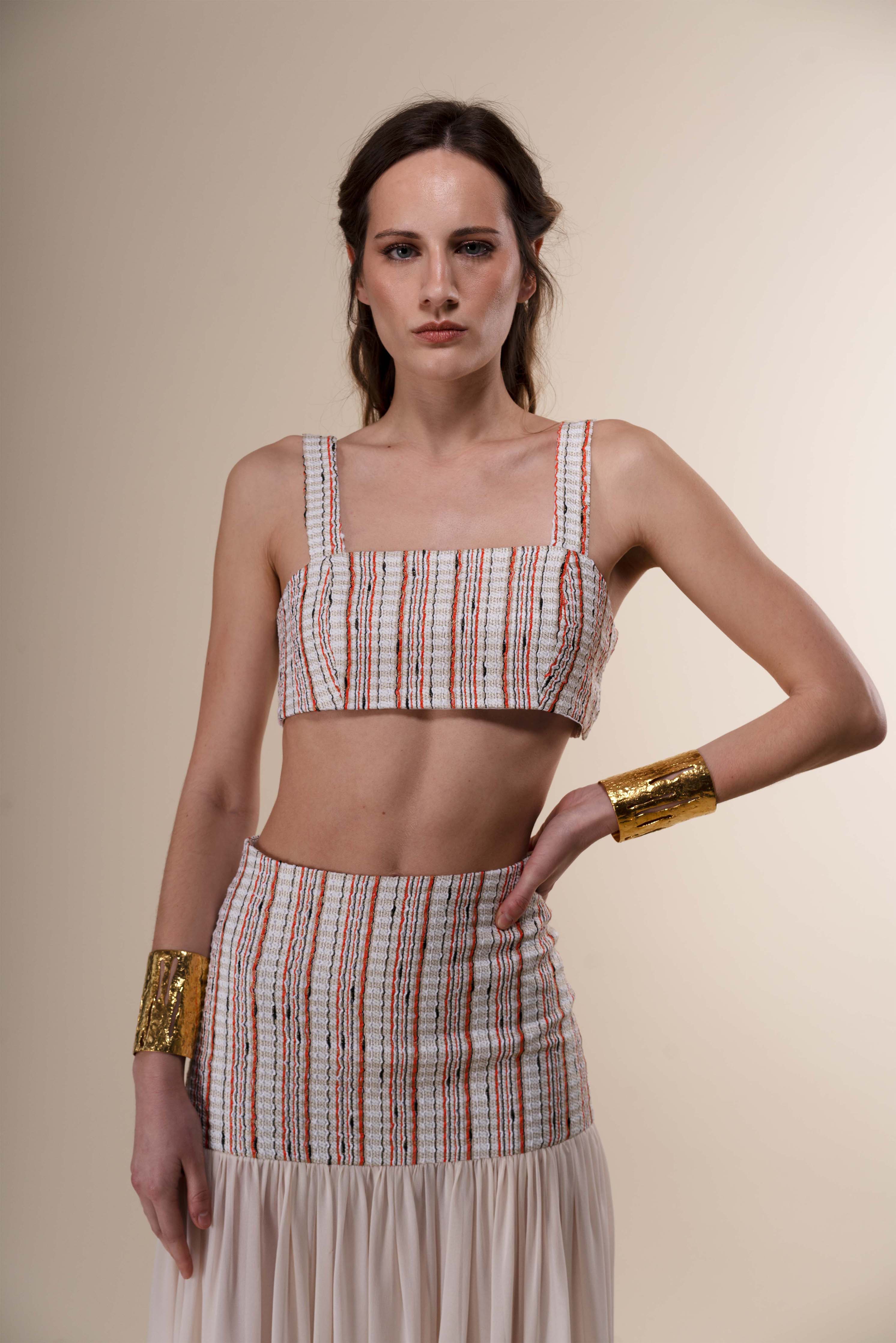 The Ethiquette Hemera Crop Top court tweed ensemble