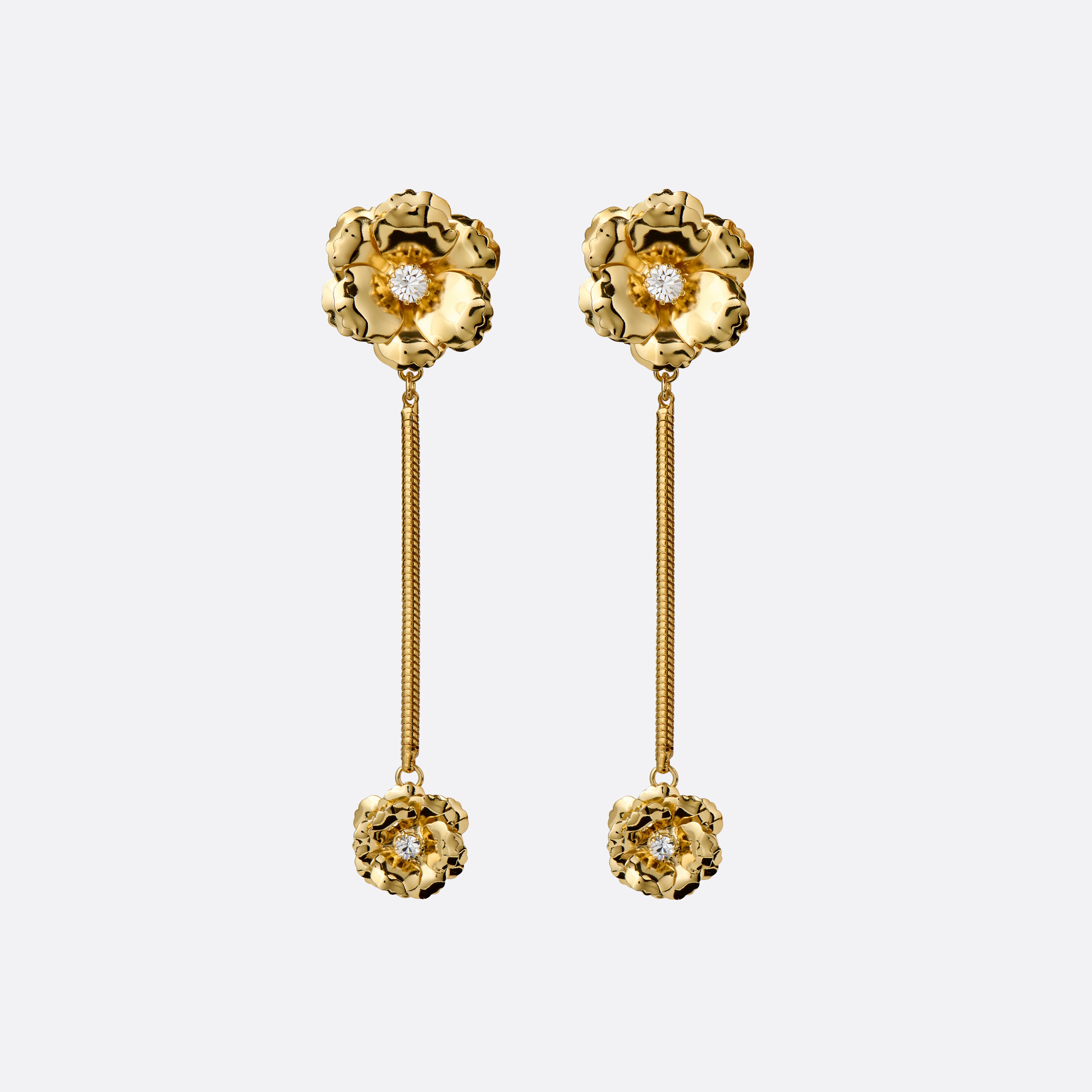 Alessandra Rich Flower Drop boucles fleurs doré OS