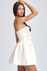 Oh Polly Mirabelle mini robe bustier ivoire fleurs