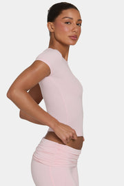 Oh Polly ButterCloud T-shirt rose poudré stretch