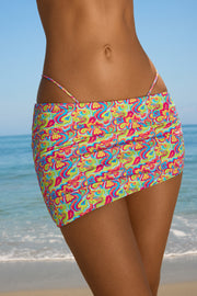 Oh Polly Tropea mini jupe imprimé multicolore asymétrique