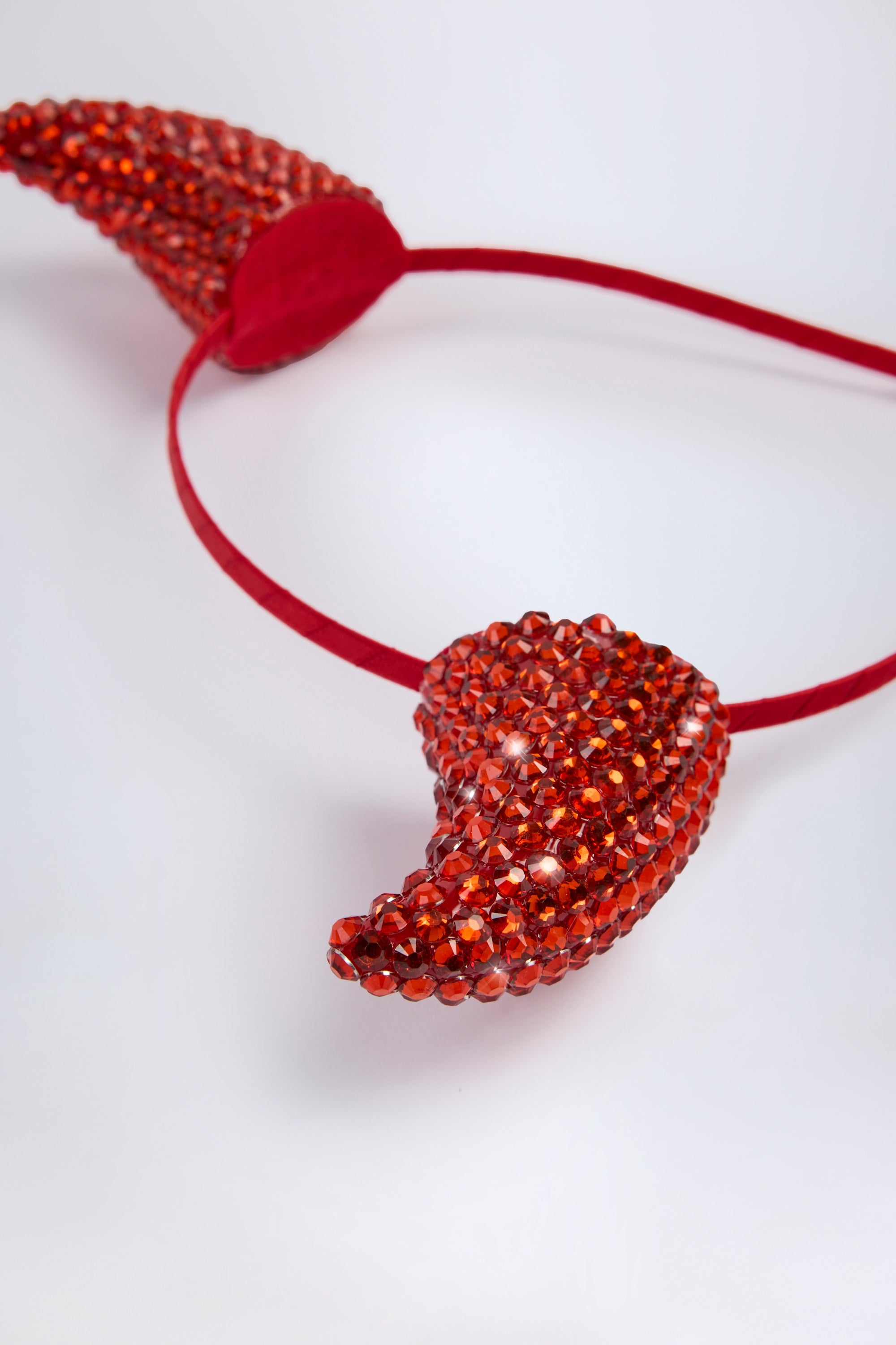 Oh Polly Vixena Serre-Tête Cornes de Diable Rouge Strass