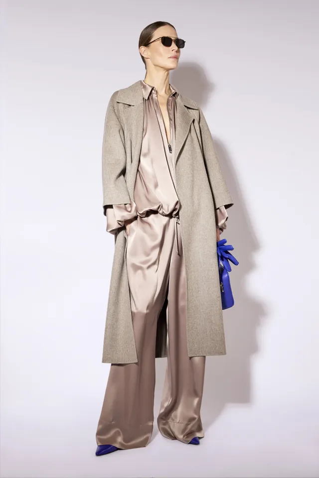 Liviana Conti Wayne manteau laine-yak marron ceinturé