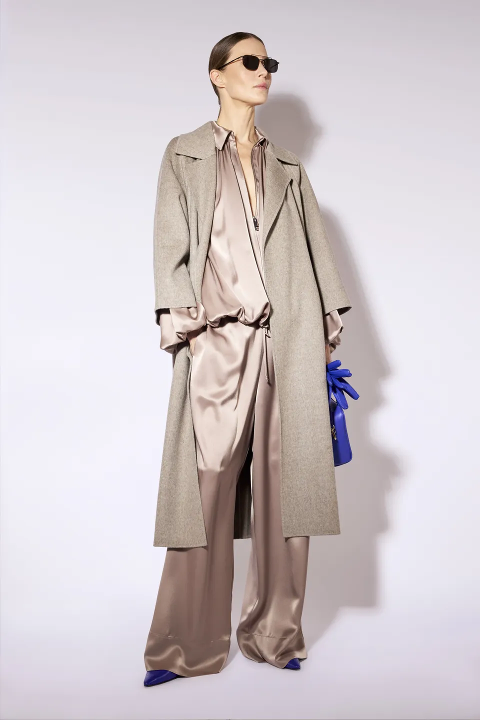Liviana Conti Wayne manteau laine-yak marron ceinturé