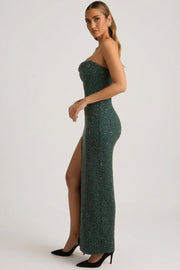 Oh Polly Embellished La Rochette 6750 robe maxi vert émeraude
