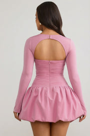Oh Polly Viola 10900 mini robe manches longues mauve corset