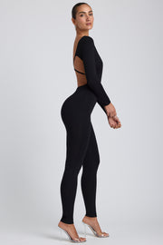 Oh Polly 8122 combinaison noire modal petite dos croisé