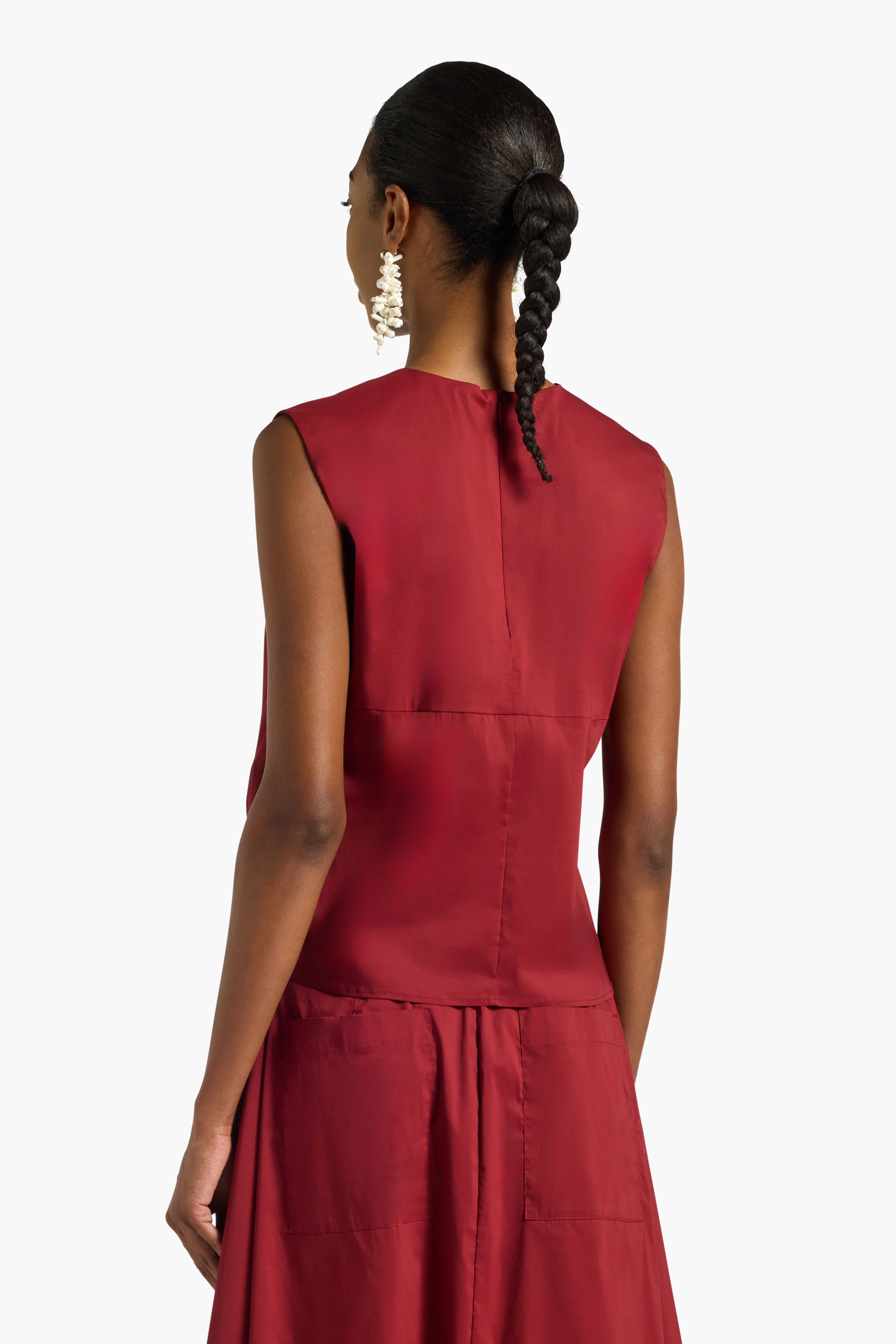 Liviana Conti Gwen top blanc coton stretch à nouer