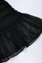 Oh Polly Tobago mini jupe noire mi-haute volants