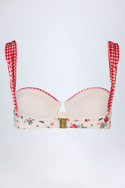 Oh Polly Vallibona haut bikini rouge floral balconnet