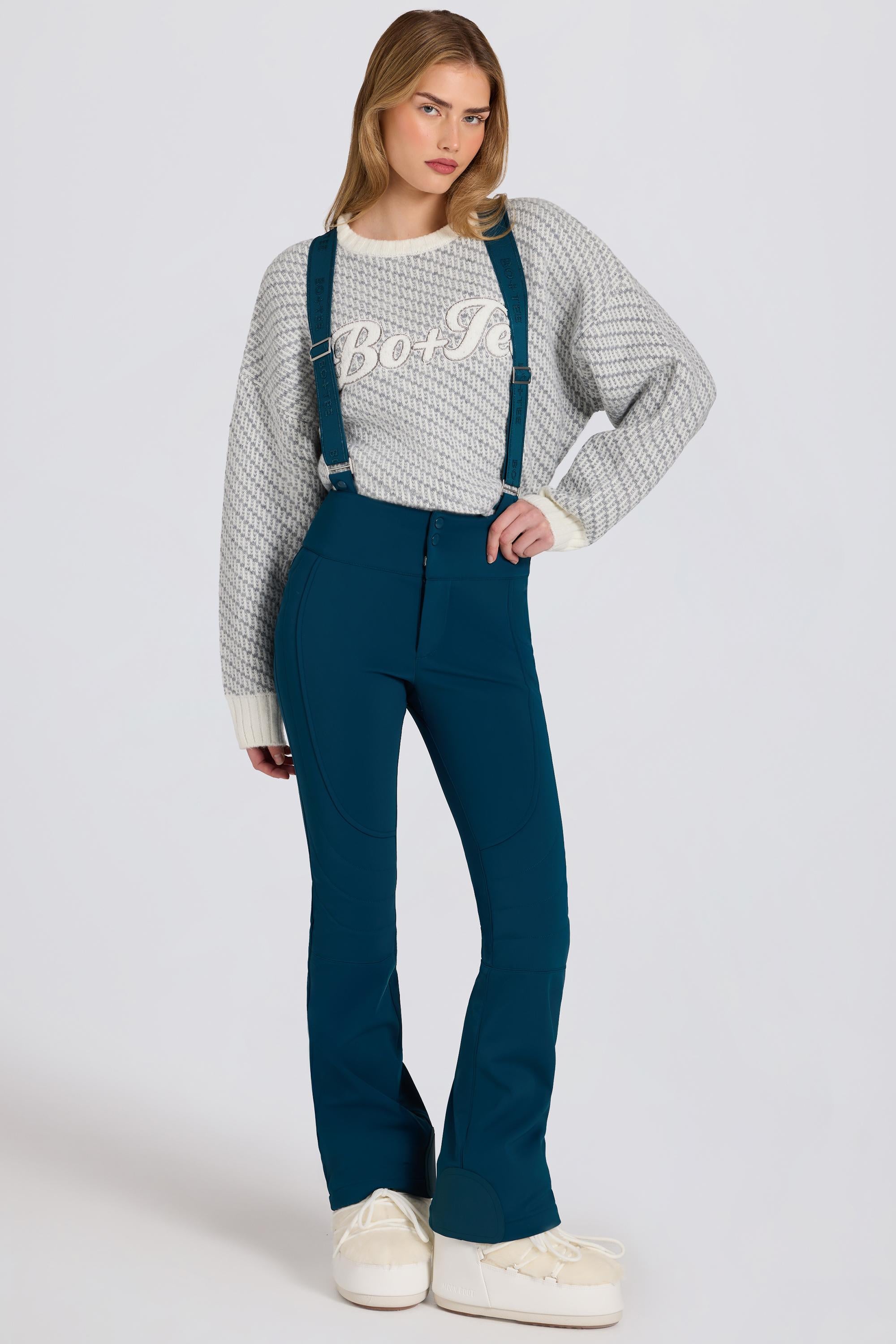 Oh Polly salopette ski taille haute sarcelle matelassée BT2393