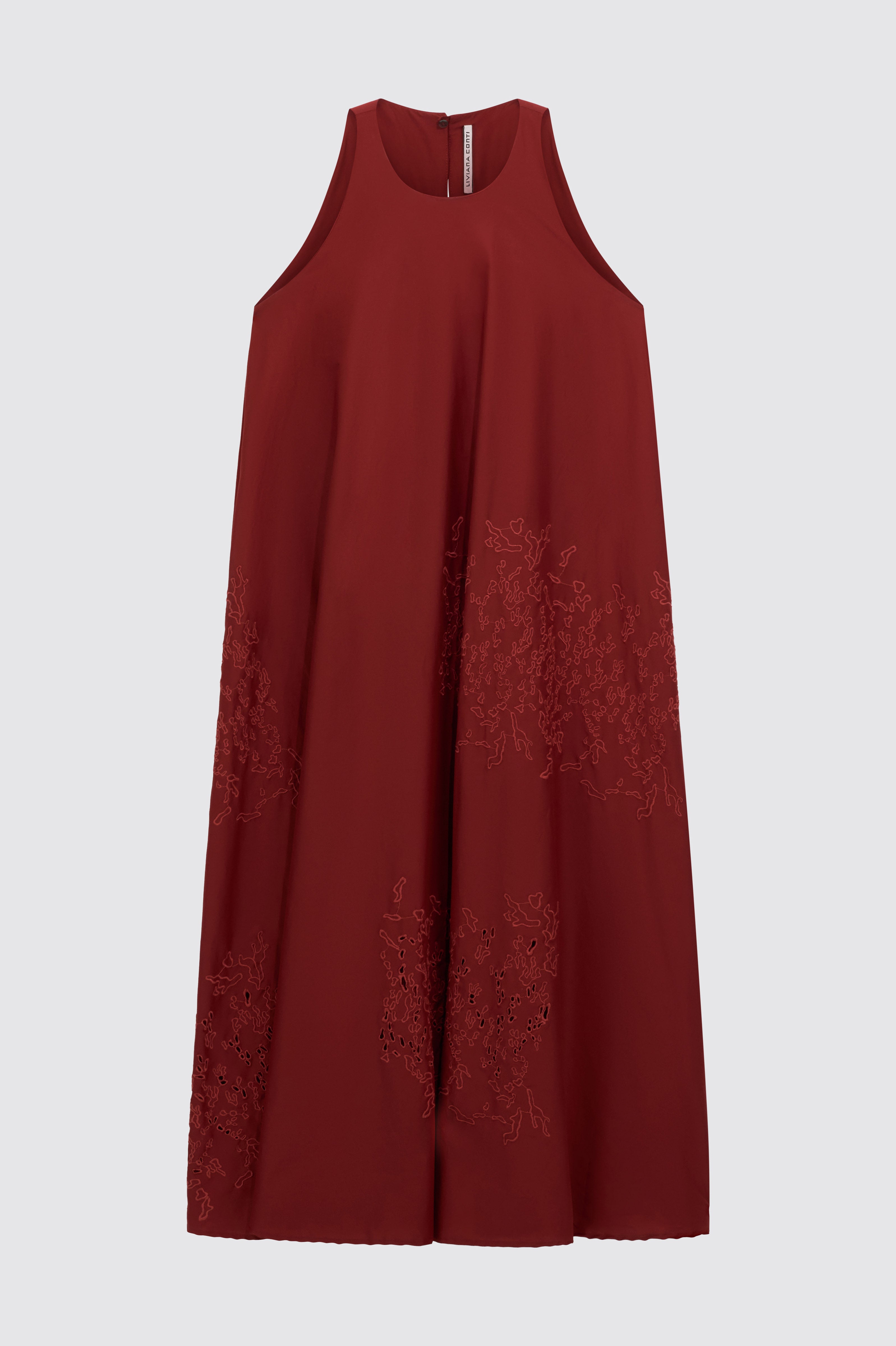 Liviana Conti Selma robe longue Corallo Terracotta popeline