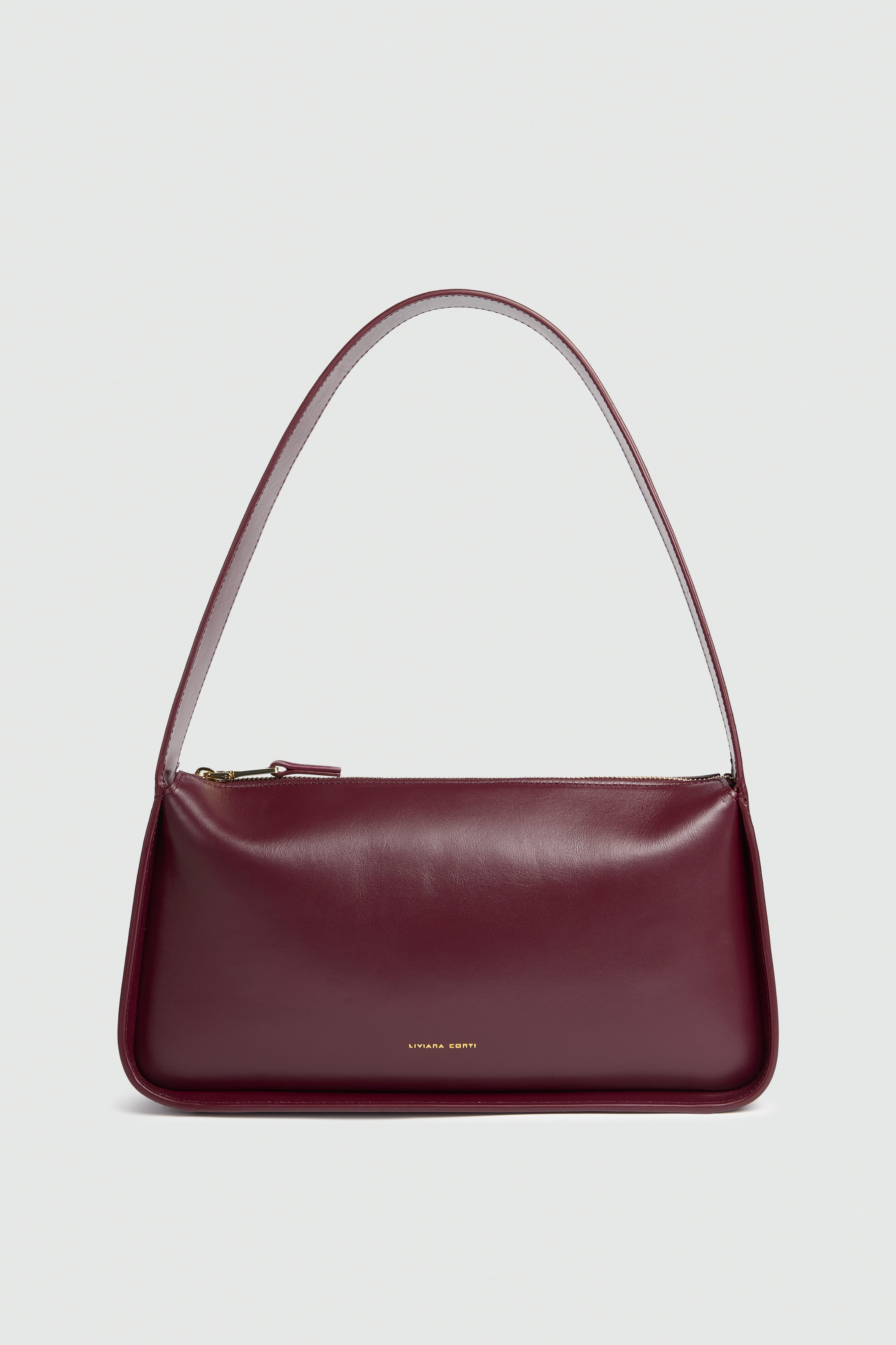 Liviana Conti Sac Caroline épaule cuir aubergine
