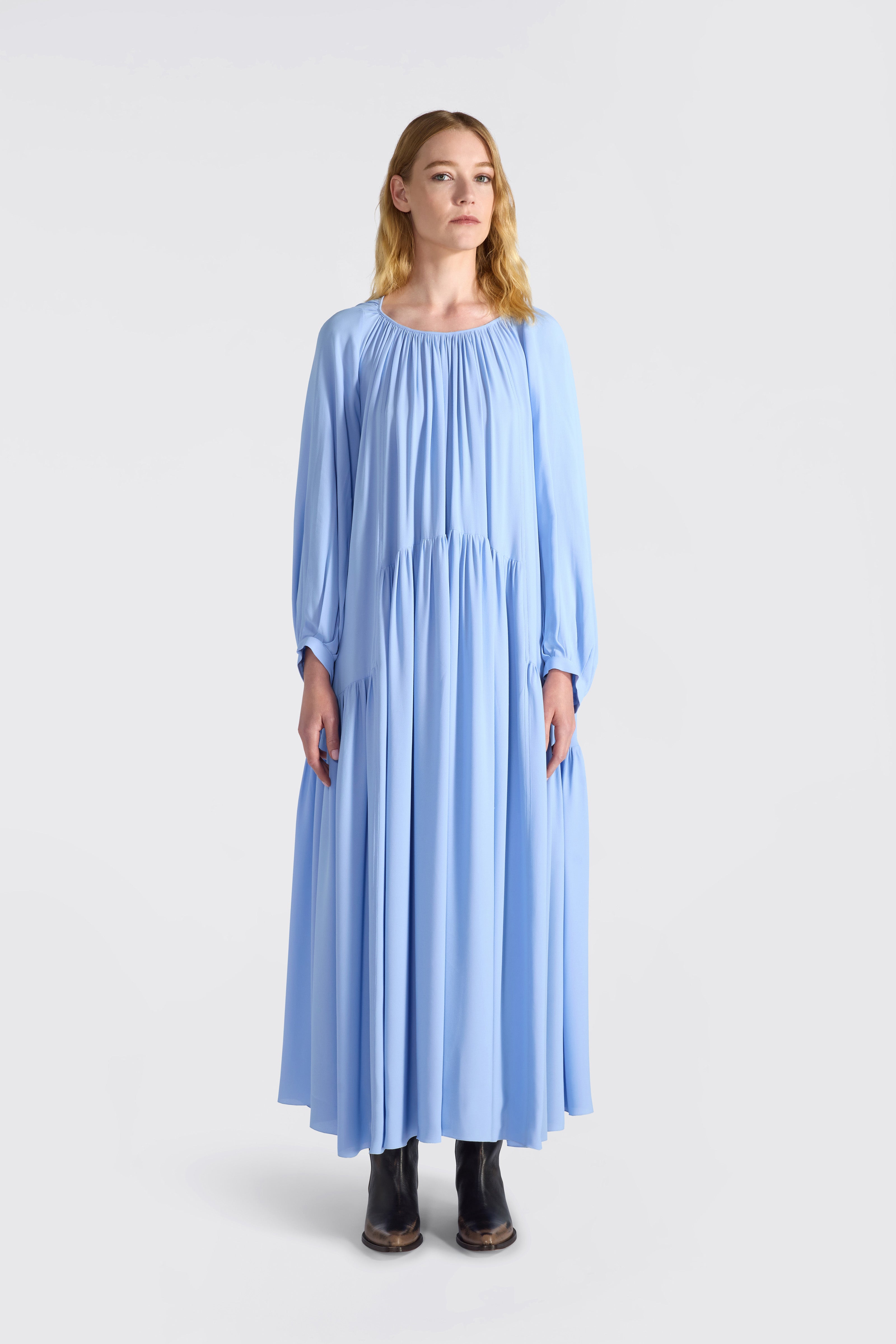 Liviana Conti Francine robe longue bleu bleuet