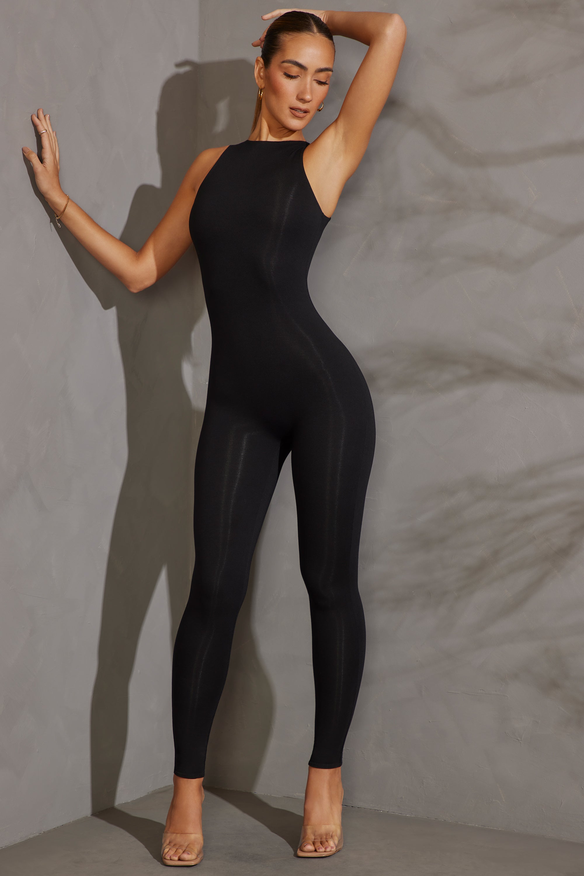 Oh Polly Vida combinaison noire moulante racer