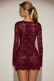 Oh Polly Darla 15400 mini robe dentelle bordeaux transparente