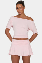 Oh Polly ButterCloud Top Épaules Dénudées Blush haut