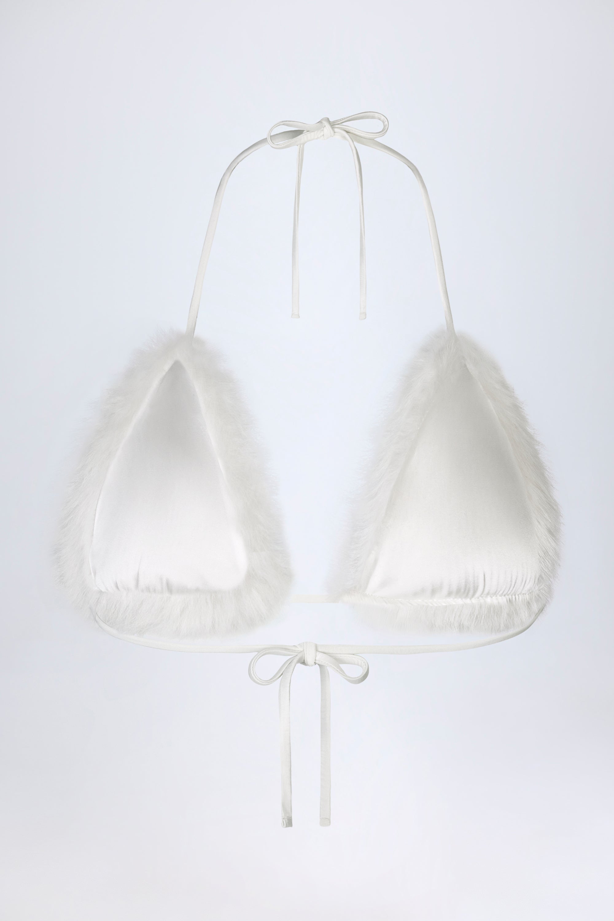 Oh Polly Riana Brassière Triangle Fausse Fourrure Blanche