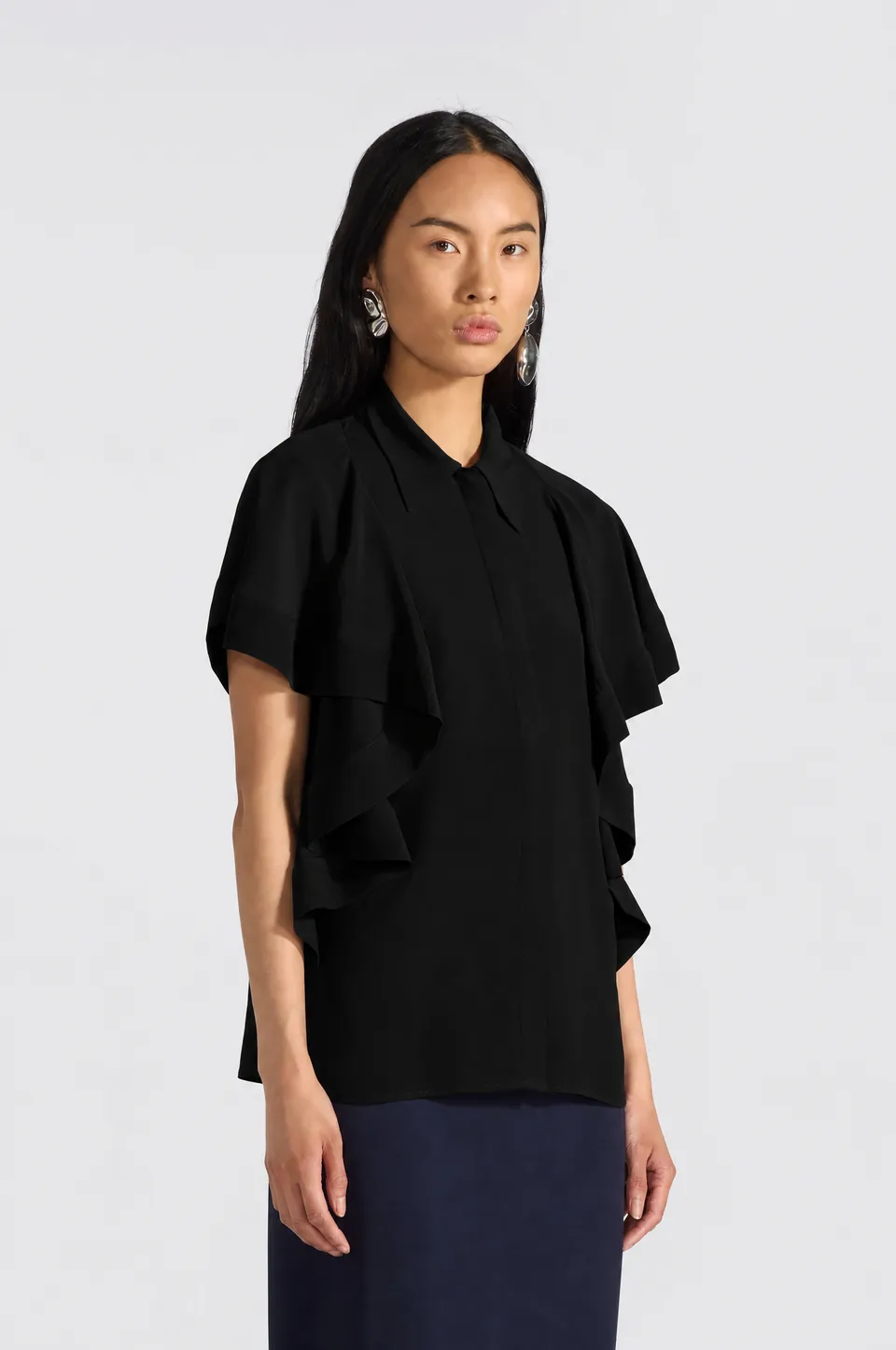 Liviana Conti Jamila blouse Notte acétate soie
