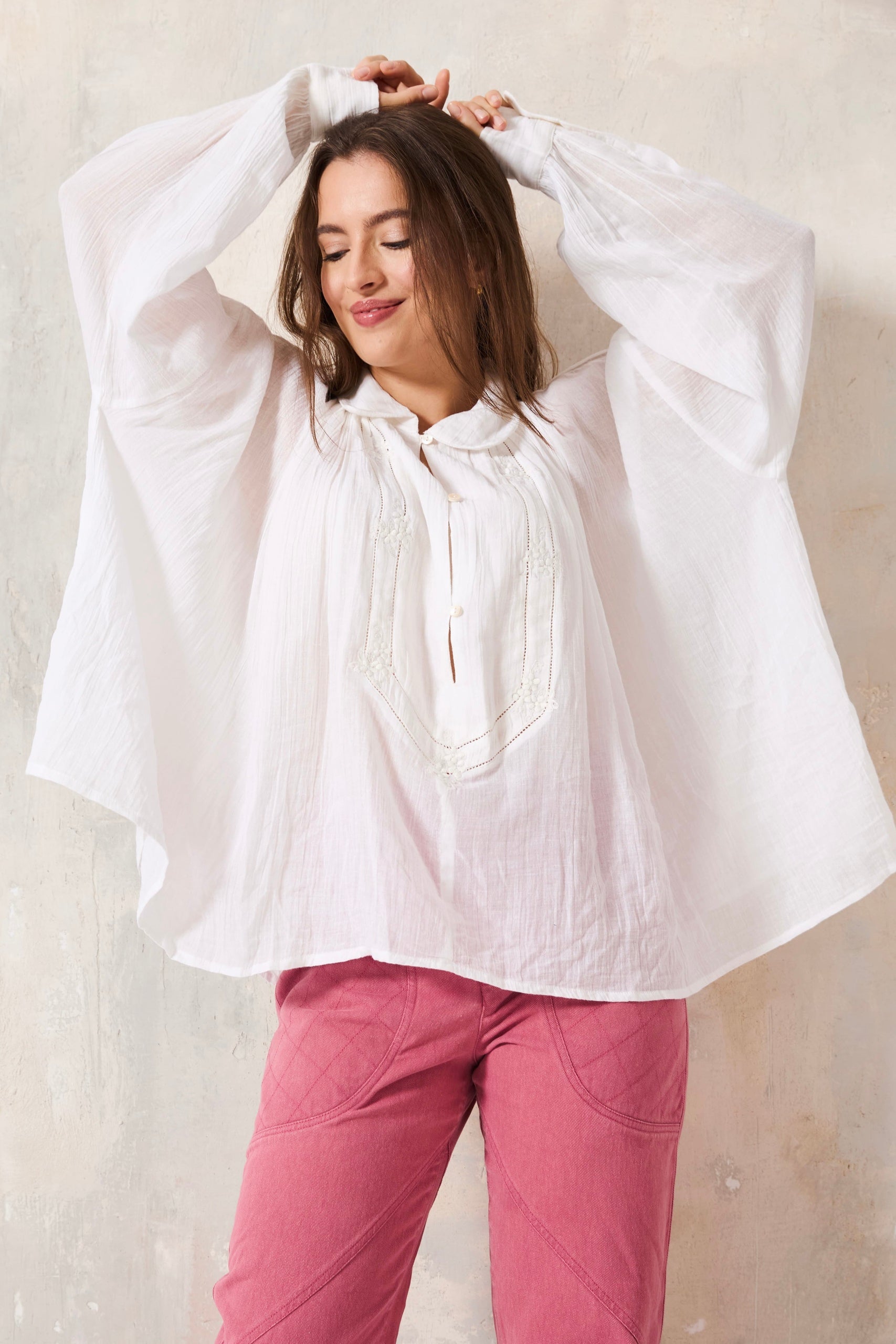 CHICOSOLEIL NOÉMIE Chemise Off White Gaze Coton