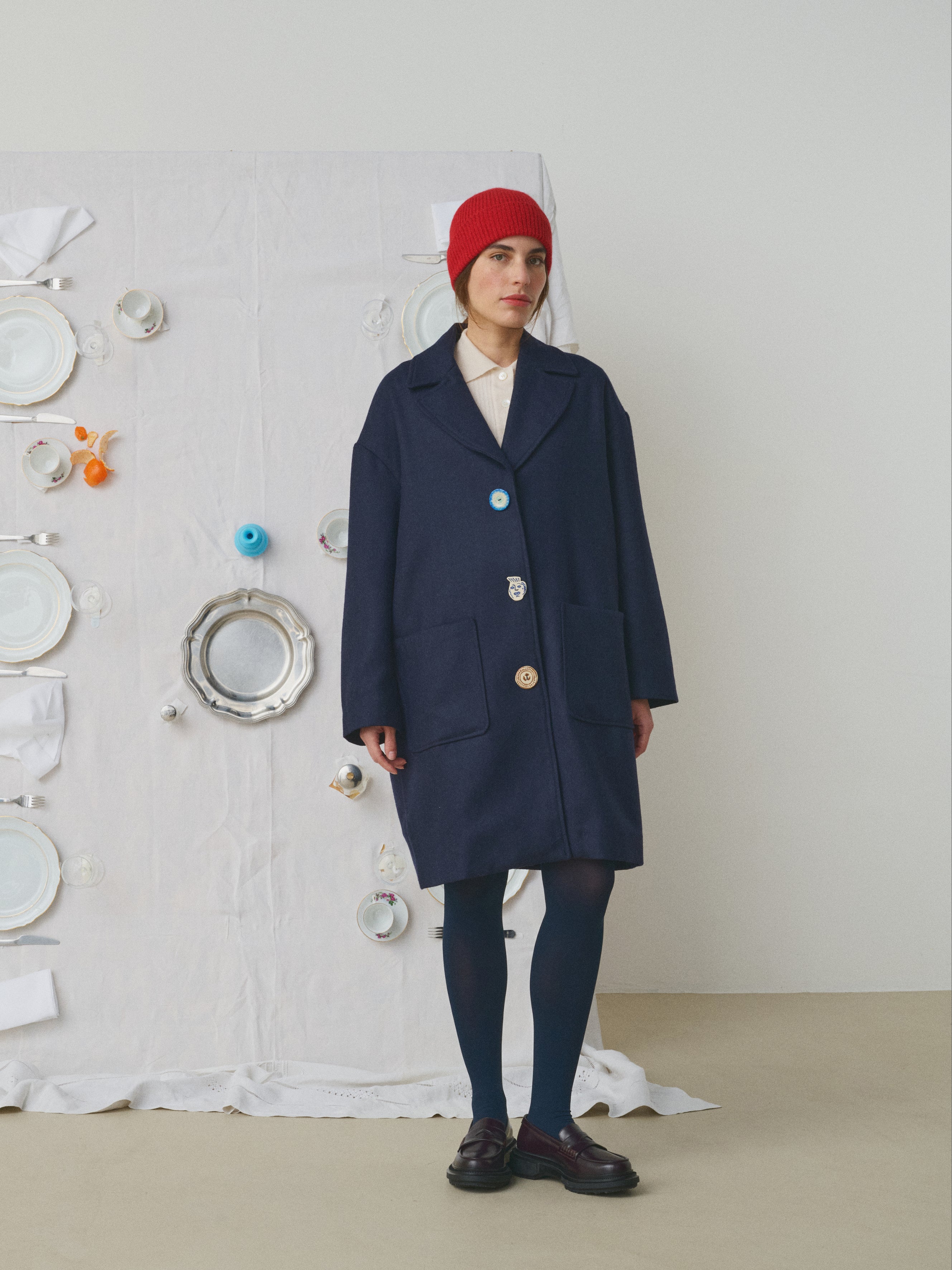 Mii à table Manteau Milou Les Unis manteau laine mérinos