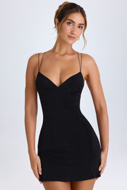 Oh Polly Tesni Robe Mini Noire Dos Nu Évasée