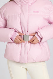 Oh Polly veste ski imperméable ceinturée rose poudre 18k