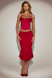 Oh Polly Tops Eirwen 15482 top satin rouge corset