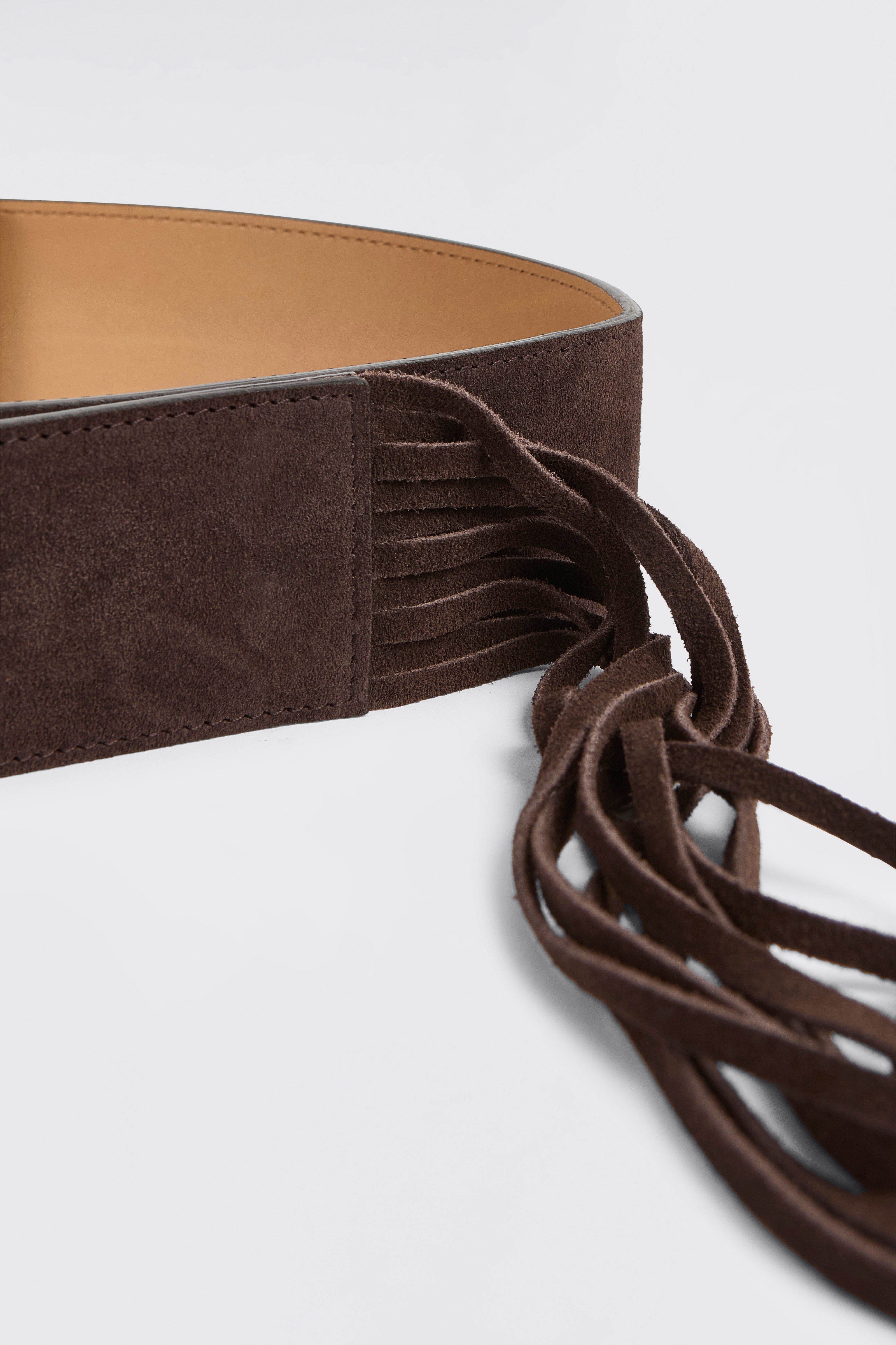 Liviana Conti Maissa ceinture cuir fondente 85 franges