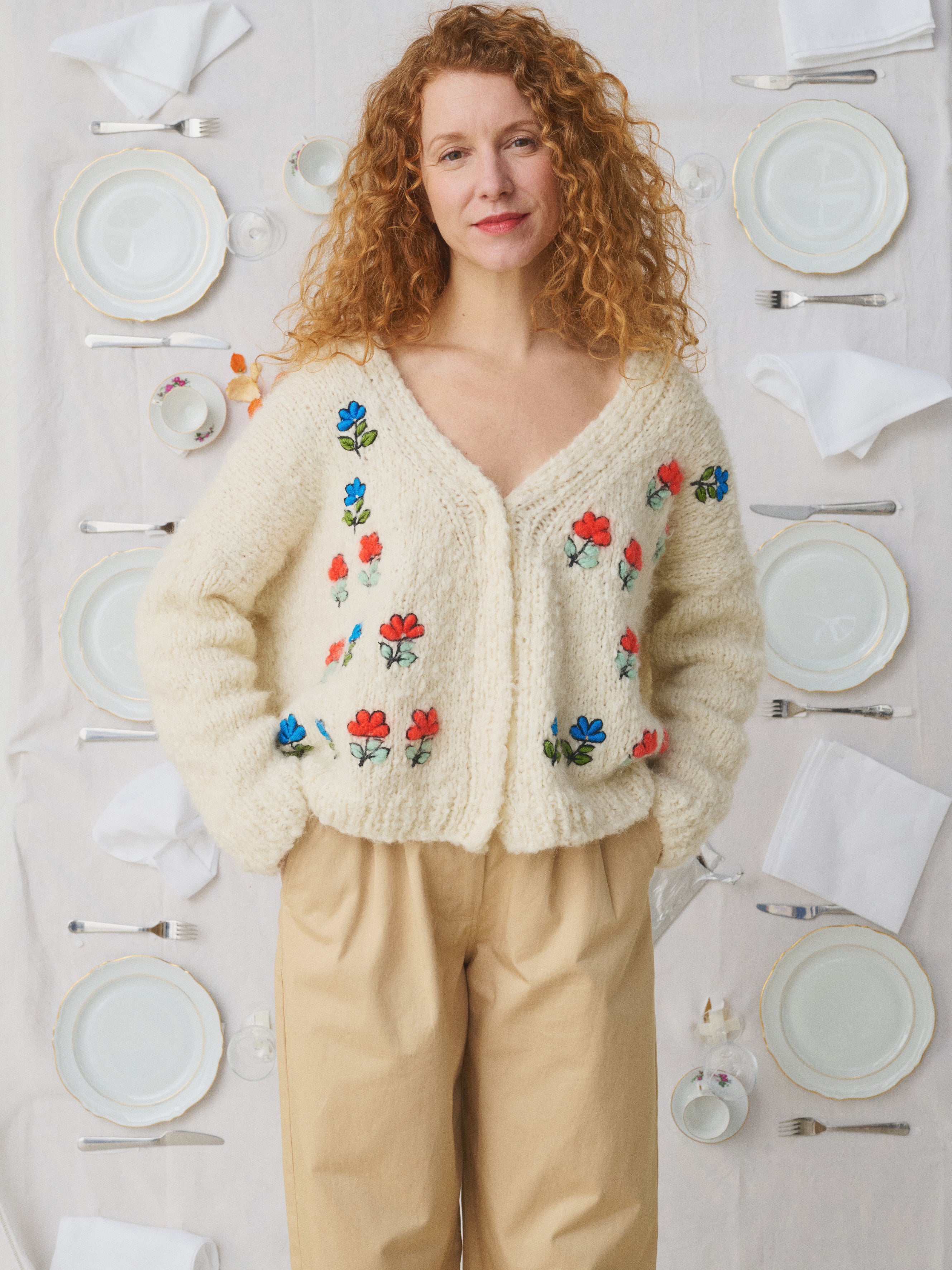 MII Mii à table Cardigan Ernst Vaisselle tricot laine S-XL
